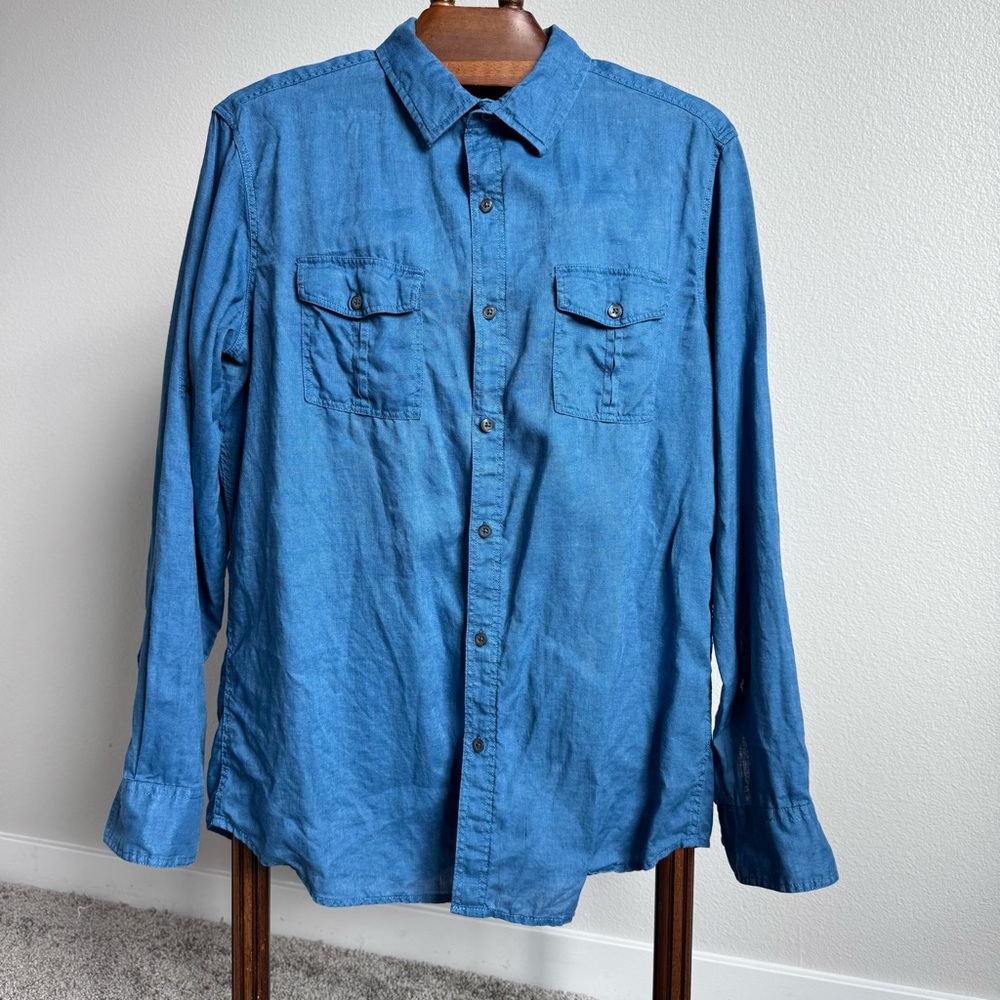 Marc Anthony Slim Fit 100% Linen Shirt Men’s L
